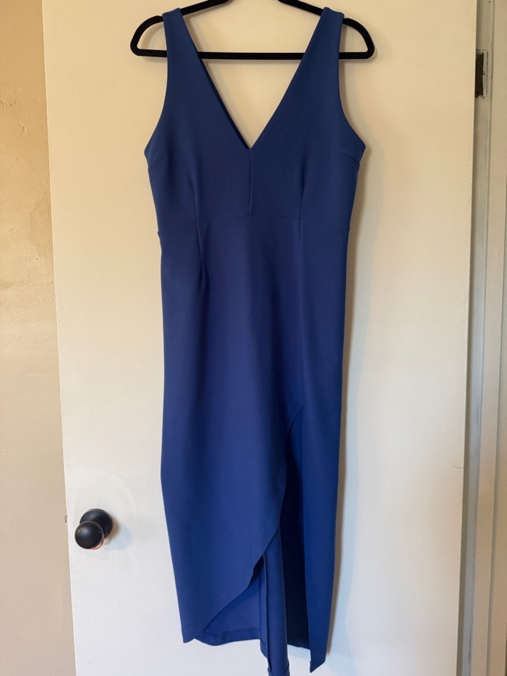 Abercrombie & Fitch Sleeveless V-Neck Midi Dress in Royal Blue